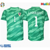 Hrvatska Dominik Livakovic #1 Golmanski Gostujuci Dres EP 2024 Kratak Rukav